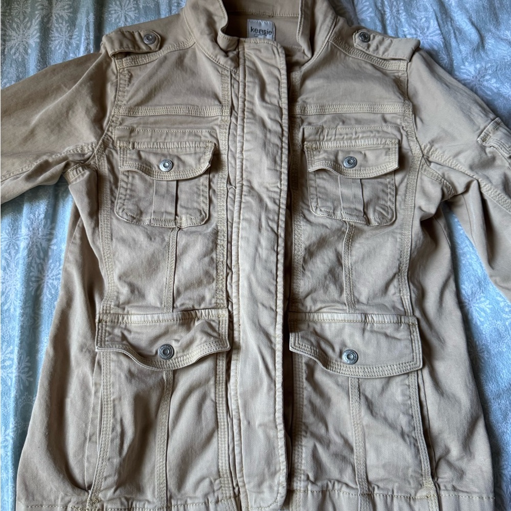 Kensie Beige Casual Jacket